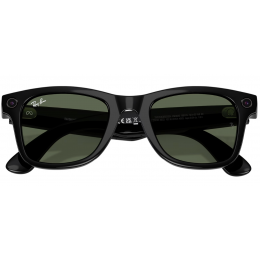 Умные очки Ray-Ban Meta* Wayfarer Gen 2 Shiny Black, Солнцезащитные линзы G-15 Green (RW4012), размер L